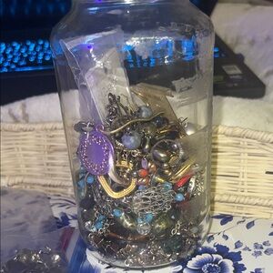 Colorful Mystery Jewelry in Glass Jar